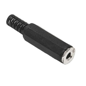 Conector 3.5mm Mono Hembra Plastico Con Sujeta Cable